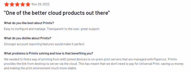 Printix is one of the better cloud products out there